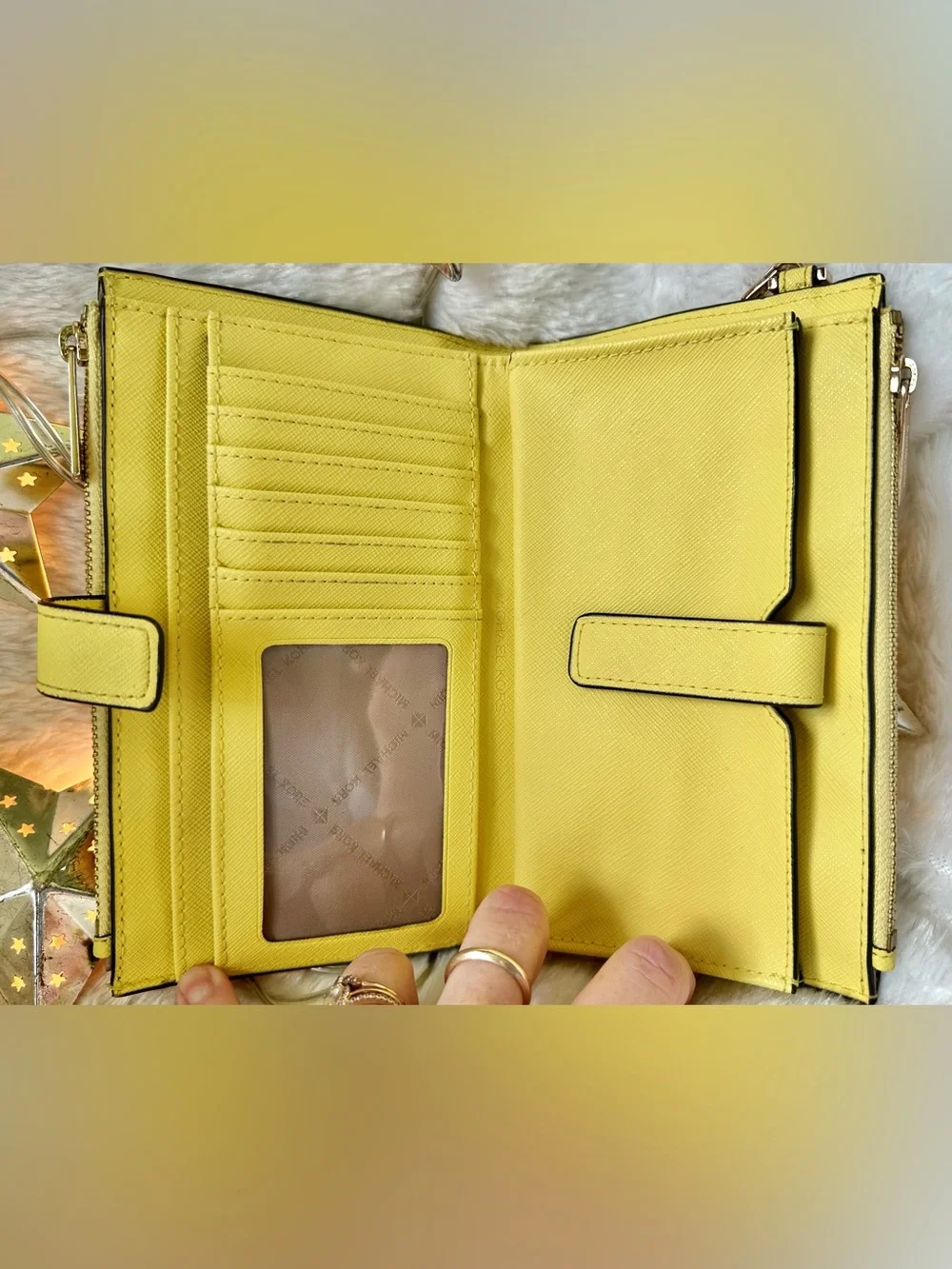 Michael Kors Lg. Jet Set Double Zip Saffiano Leather Wristlet/Clutch